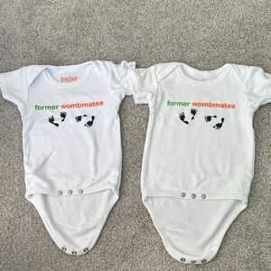 White 'Former Wombmates' Baby Onesie Set